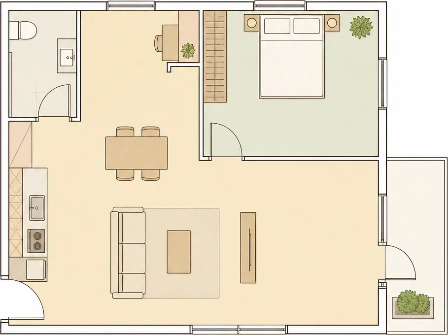小户型改造 布局建议示意