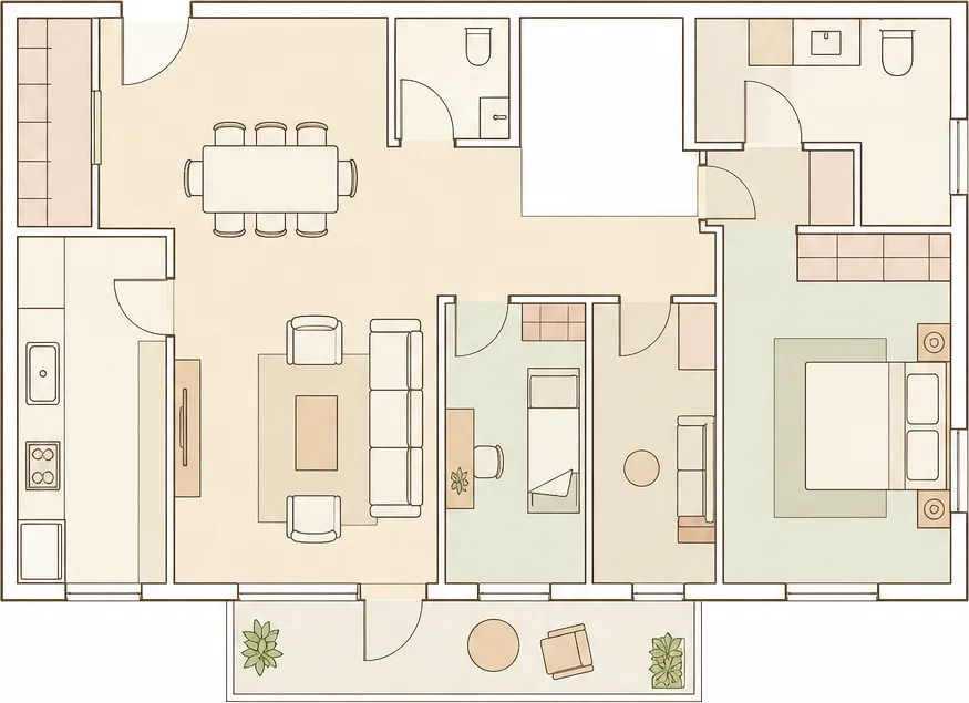 家庭住宅 布局建议示意
