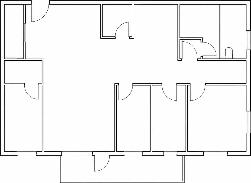 家庭住宅 原始户型平面示意