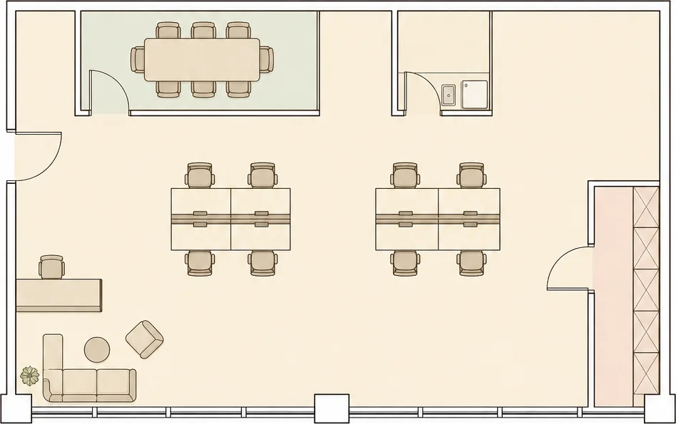 小型办公 布局建议示意