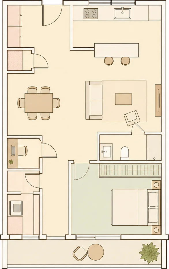 艺飞空间小户型布局建议示意图